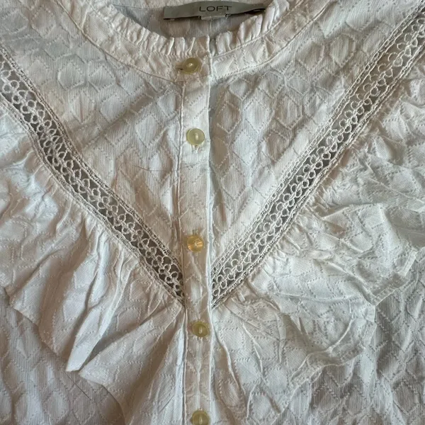 Loft Victorian Revival Ruffle Jacquard Top NWT L Castlecore Whimsigoth Romantic - Image 9