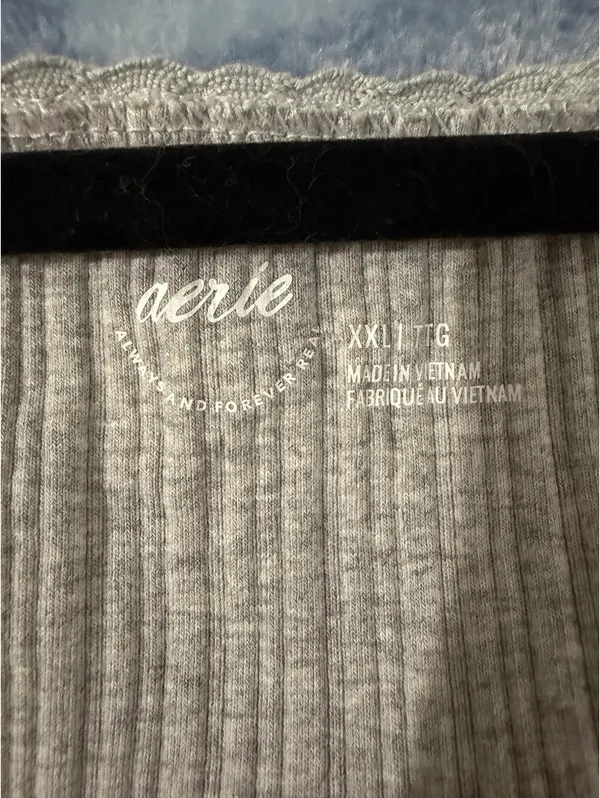 Aerie Ribbed Button-Down Tank Top with Lettuce Edge - Image 4