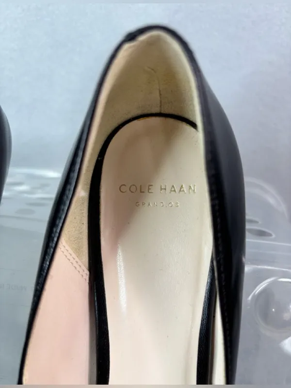 Cole Haan 8.5 Workwear Kitten Heel Black Leather Round-Toe Pumps - Funeral - Image 4