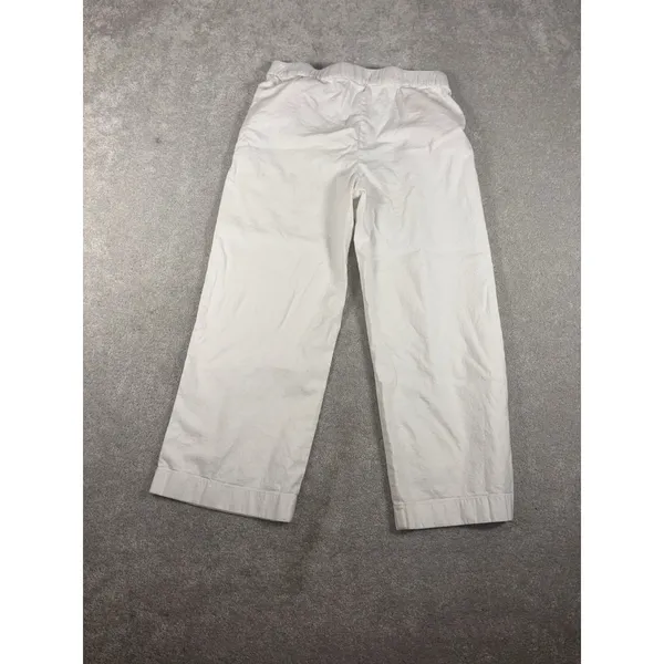 vineyard‎ vines womens white linen pull on pants Cropped Pockets - Image 5