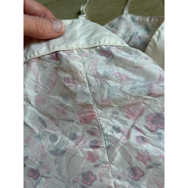 VINTAGE American Eagle 100% silk tank top adjustable straps floral print size 12 - Image 13