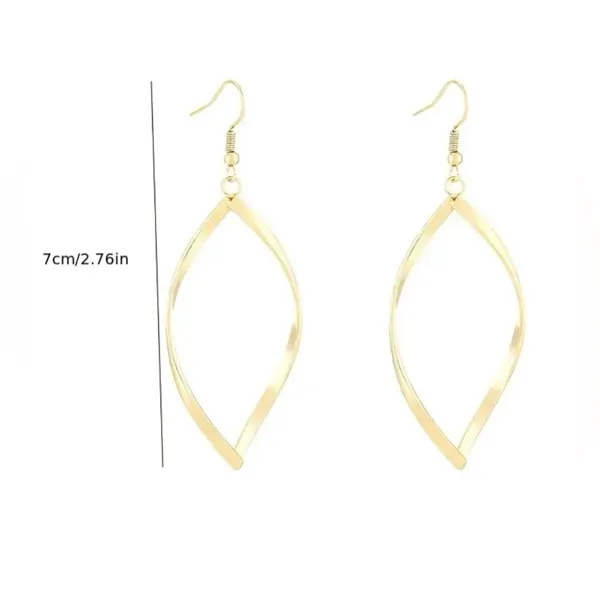 18K Gold Plated Twisted Dangle Earrings - Image 3
