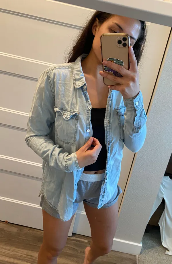 Forever 21 Denim Button Up Shirt - Image 2