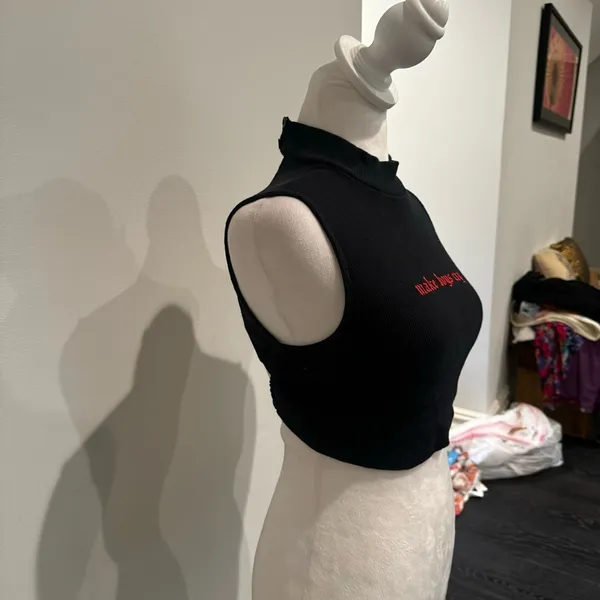 Motel Rocks Ballack & Red ‘Make Boys Cry’ Sleeveless Crop Top - Image 3