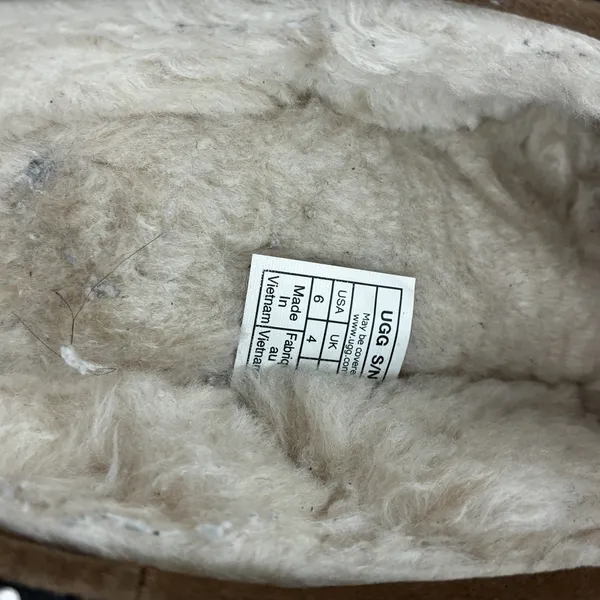 UGG Tasman Slippers Chestnut Brown Suede Shearling Mule Women's Size 6 Shoes - Image 3