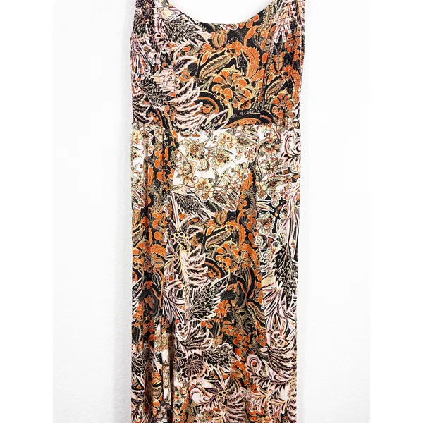 Free People Forever Yours Smocked Slip Maxi Dress Small Brown Black Floral Boho - Image 10