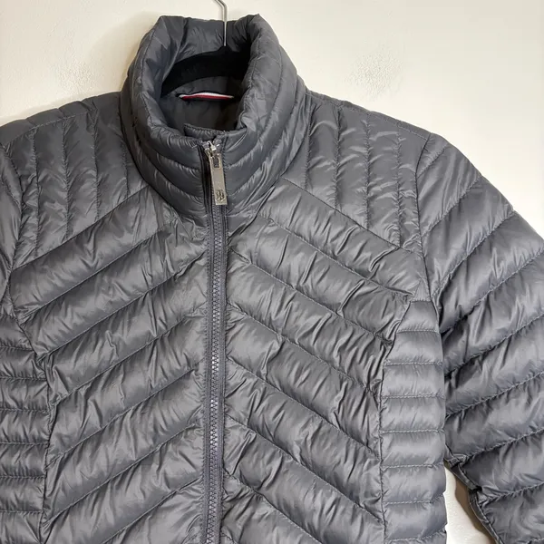 Tommy Hilfiger Packable‎ Lightweight Premium Down Puffer Jacket Womens XS Gray - Image 2
