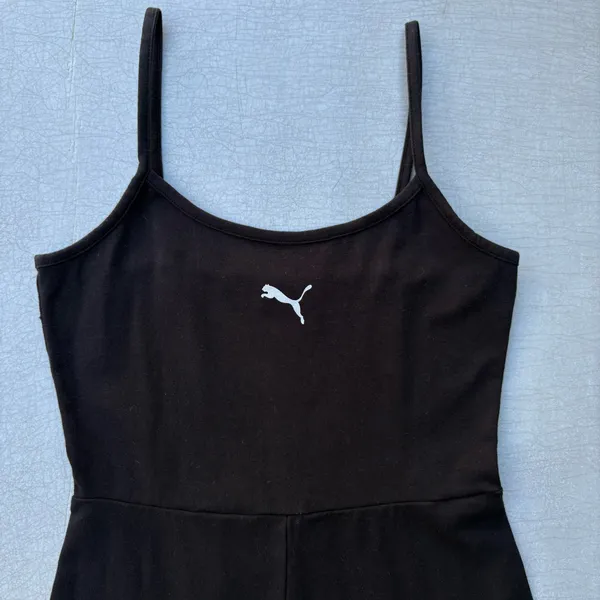 Puma Black Evide Unitard Graphic Bodysuit Romper Tank Top Shorts - Image 4