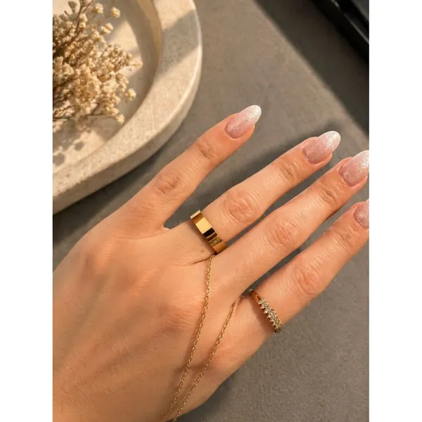14K Gold 5mm Ring Chunky Women Pinky Band Thick Cigar Wedding Stack Unisex LUX - Image 3