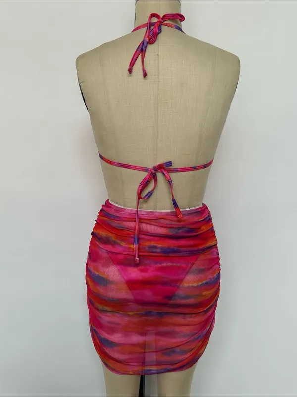 Draped Ruched Pink Multi - Image 3