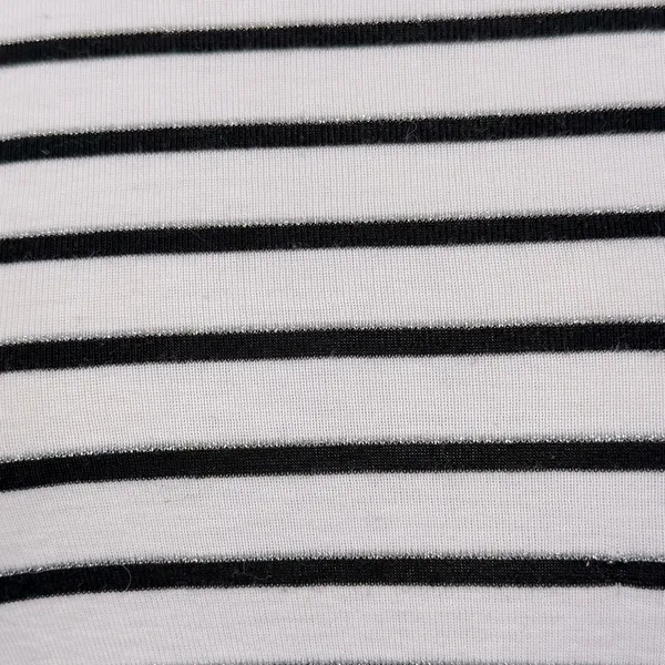 CHARTER CLUB Women's Black & White Striped Long Sleeve T-Shirt-Large - Image 2