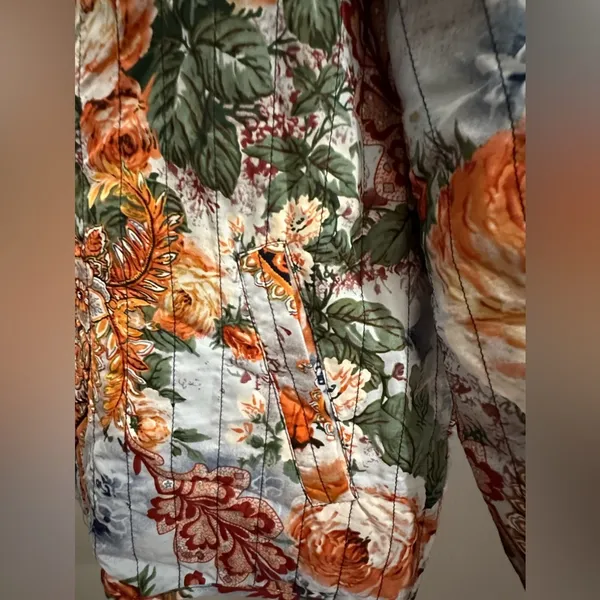 Allison Dailey Petites Quilted floral jacket. Fall colors. Inner lining … - Image 4