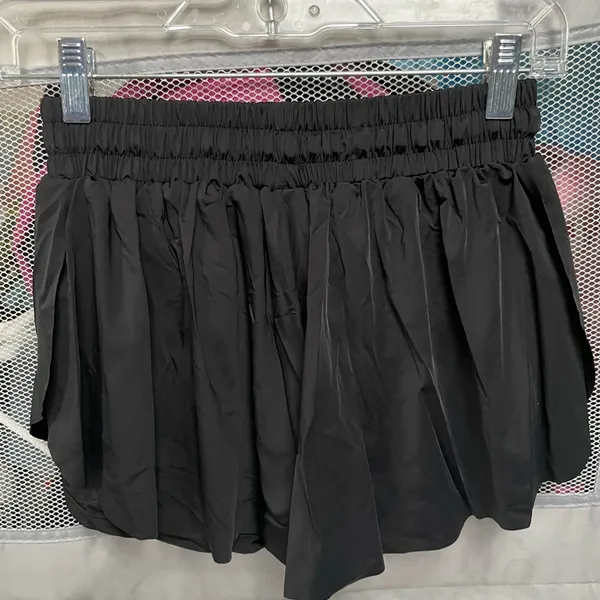Flowy Athletic Shorts 2 in 1 Butterfly Woman High Waisted Workout Gym Black, XS - Image 7