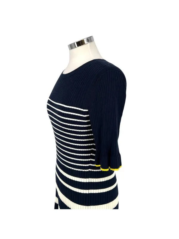 Free Assembly Nautical Striped Ribbed Knit Dress Blue White Size Medium NWT - Image 3