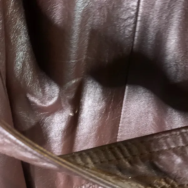 Vintage Dark Brown Leather Trenchcoat Size S/M - Image 5