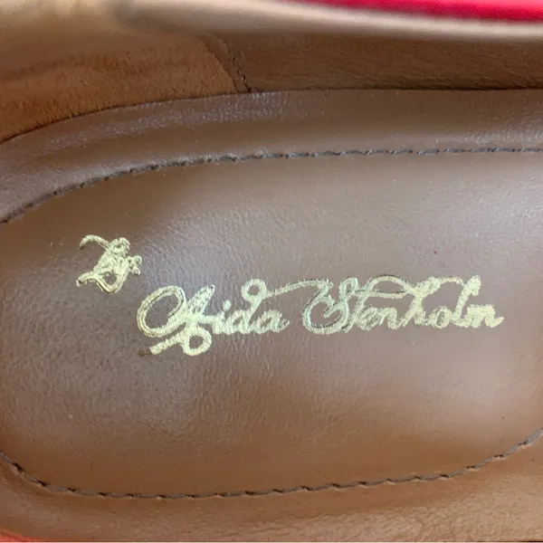 AIDA STENHOLM Handcrafted Red Ballet Flats Size 10 - Image 7