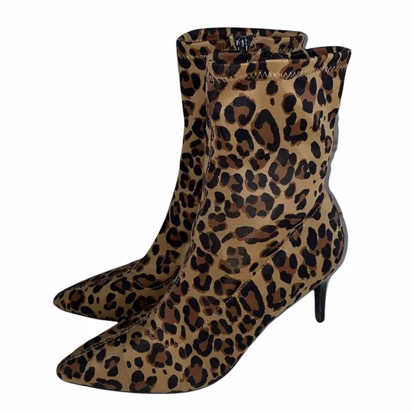 Mix‎ No. 6 Cadaoria Leopard Print Ankle Boots Size 8 - Image 8