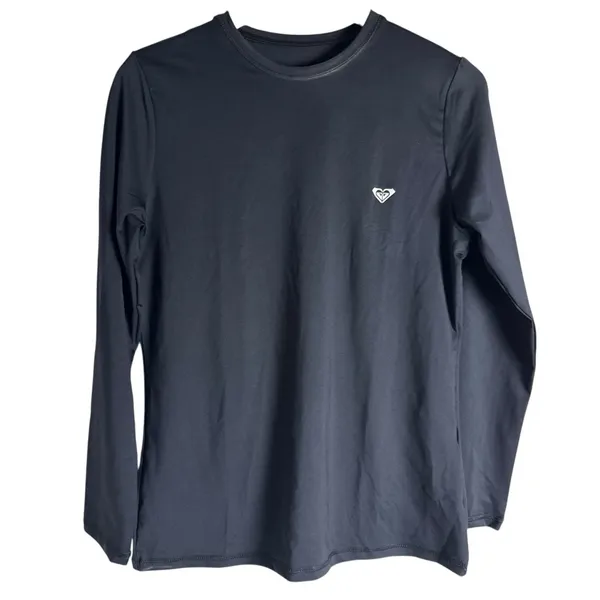 Roxy Enjoy Waves Long Sleeve Crewneck Black Lycra Rashguard Swim Top Size Small - Image 3