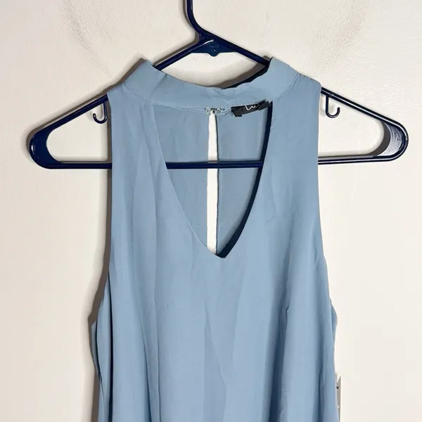 Lulus Groove Thing Light Blue Halter Neck Sleeveless Mini dress size M - Image 4