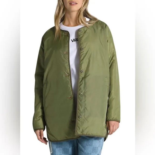 Vans Peake Quilted‎ Liner Coat reversible Jacket Womens medium - Image 4