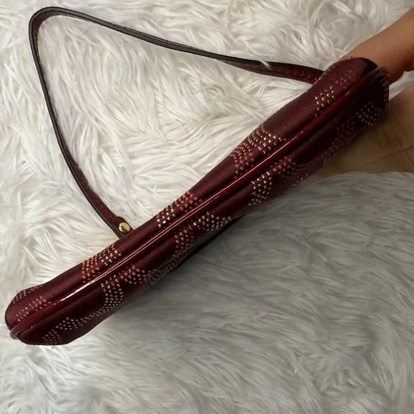 COACH Burgundy / red Signature Canvas Wristlet - Image 3