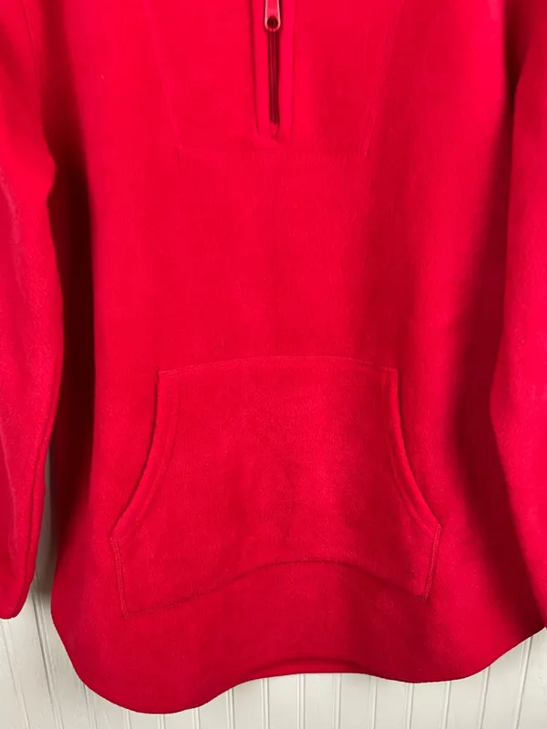 Style & Co Women's Polar Fleece Quarter Zip Mock Neck Sweatshirt Size Medium Red - Image 4
