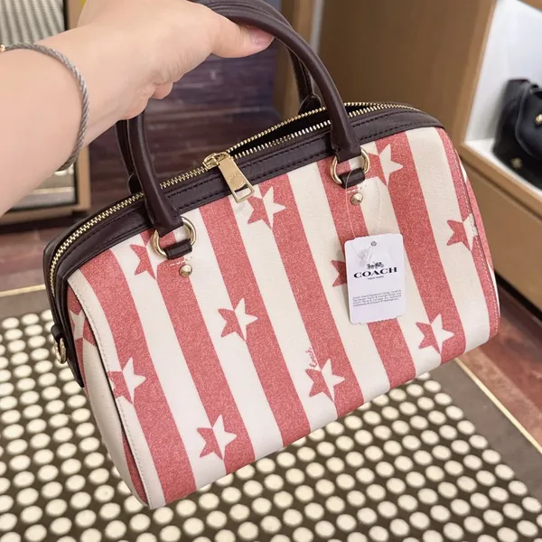 coach Rowan Satchel Bag With Stripe Star Print 2866 - Image 2