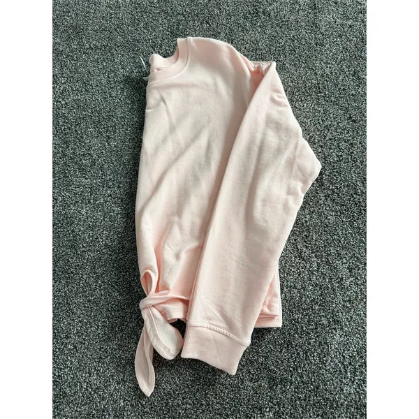 90 Degree by Reflex Sweatshirt Womens M Pink Tie-Front Crew Neck Pullover - Image 5
