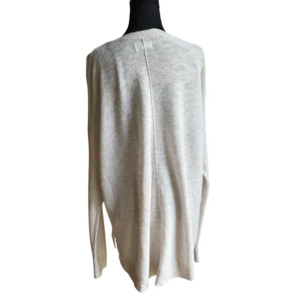 Lou & Grey Oatmeal Cotton Sweater Large Lightweight Coastal Beach Cover Up - Image 5