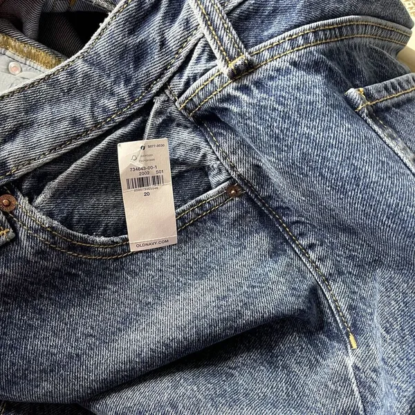OLD NAVY Womens Size 20 Extra High Rise‎ O.G. Straight Denim Jeans w/Patches - Image 9