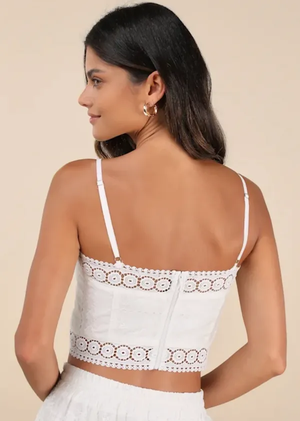 Lulus White Crop Top Lace - Image 2
