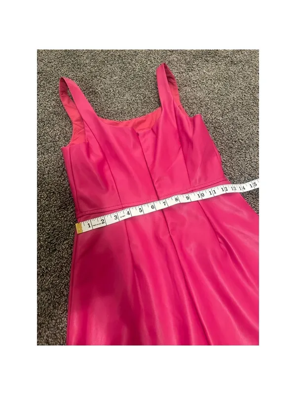 BCBGeneration Mini Dress Pink XXS Faux Leather - Image 13