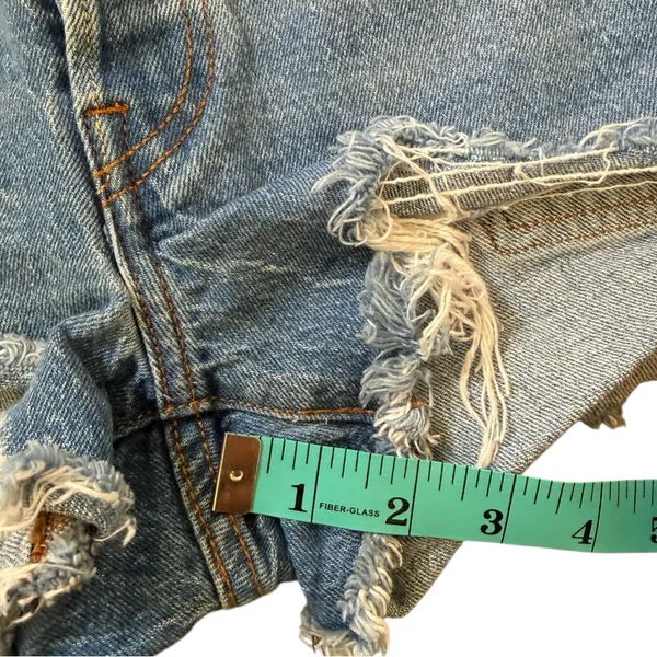 Levi's 501 Original Womens Shorts Classic Blue Jean Shorts Size 24 Distressed - Image 6
