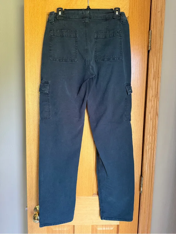 American Eagle Women Stretch Cargo Straight Pants Blue Gray Size 6 Long Tall - Image 3