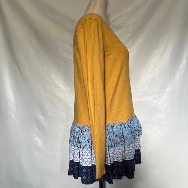 Matilda Jane Boho Tier Tunic Womens Top Small Cottage Patchwork Ruffle Artsy - Image 4