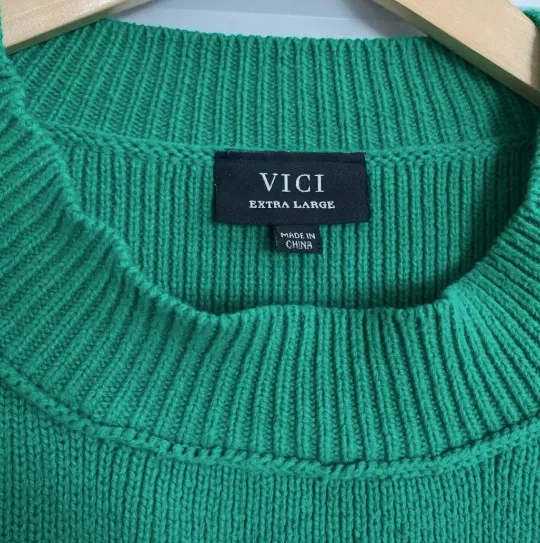 Vici Green Crew Neck Sweater - Image 3