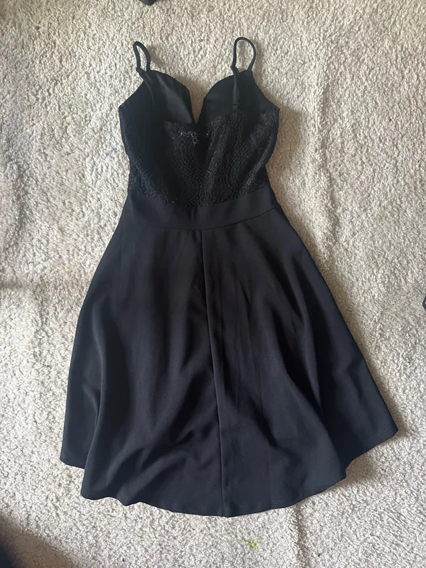 Black Mini Flowy Dress - Image 2