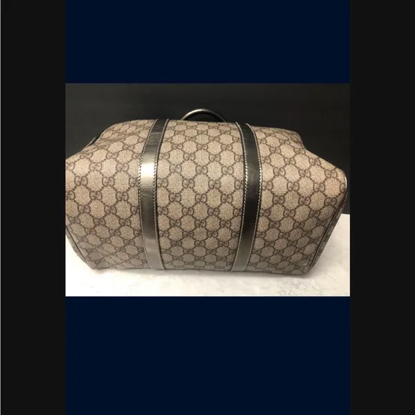 Authentic Gucci Brown and Bronze Supreme GG monogram Boston Bag - Image 9