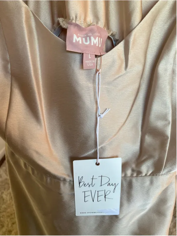 Show Me Your Mumu Satin Maxi Slip‎ Dress Champagne Quiet Luxury Bridesmaid Clean - Image 7