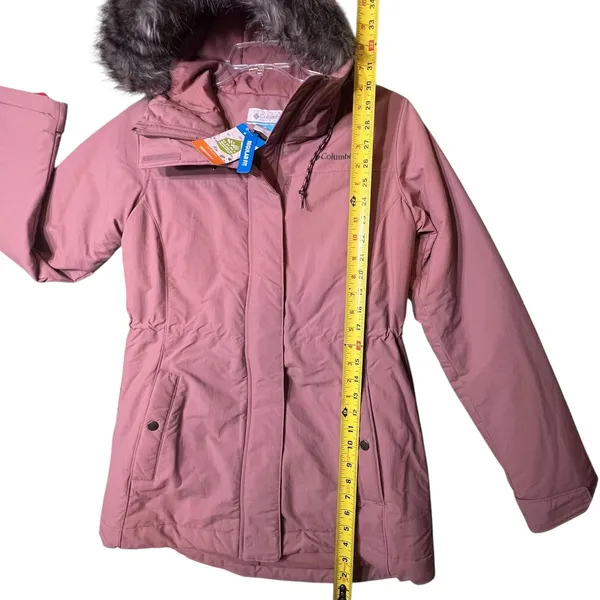 Columbia Coat Womens Small Pink Omni-Shield Hooded Fur Trim Winter Parka - Image 5