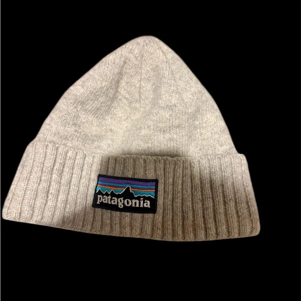 Patagonia Heather Gray Ribbed Beanie - Image 3