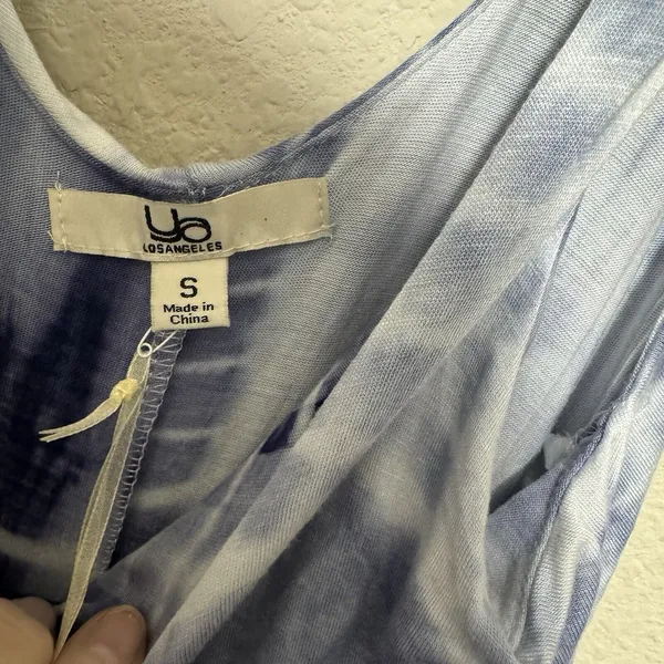 Ya‎ Los Angeles Maxi Dress Long Blue Tie Dye Spaghetti Strap Womens Small - Image 4
