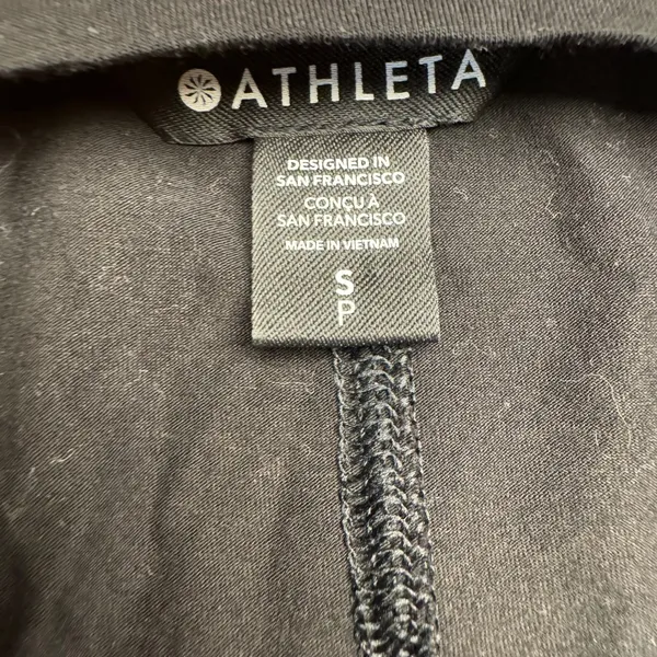 Athleta Black Long Sleeve V Neck Ruched Side Athletic Top‎ Women S - Image 2