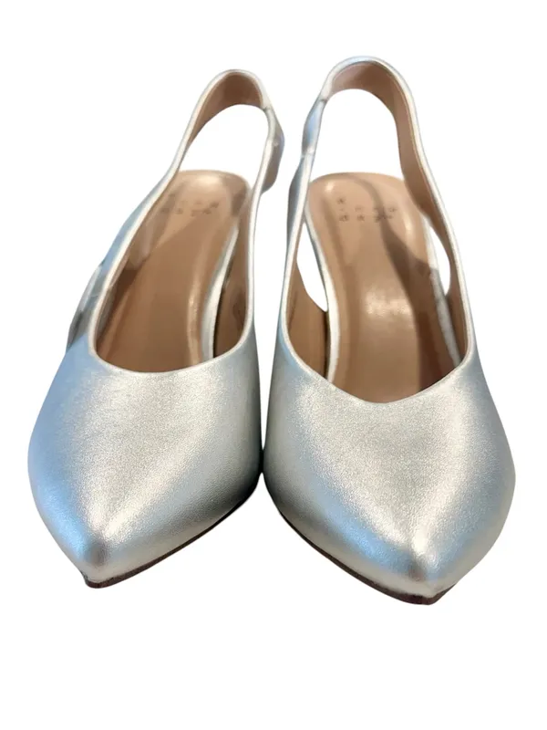 NEW a new day Silver Pointed-Toe Slingback High Heel Pumps - Size: 8 - Image 8