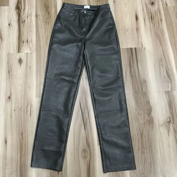 Aritzia Wilfred The Melina Wilfred Gray Vegan Leather Pants Women’s 2 - Image 2