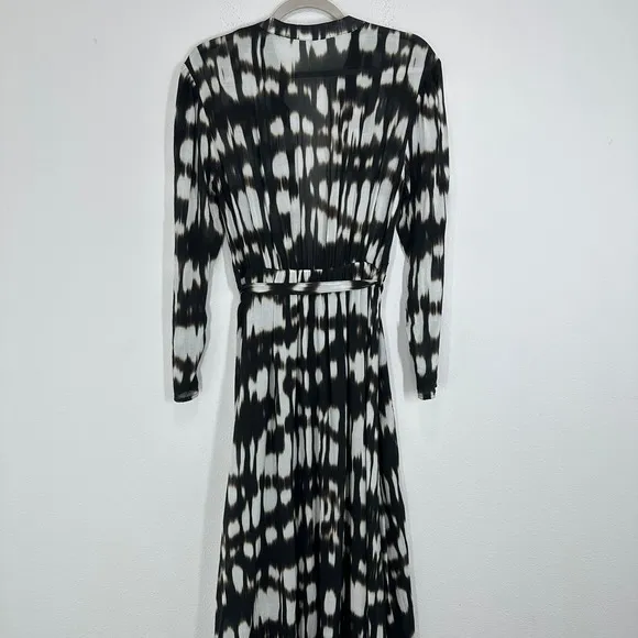 Bella Dahl XS Black White Contemporary Maxi‎ Dress Button Front Long Sleeve - Image 13