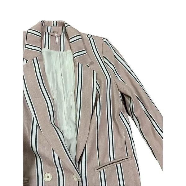 Free People Uptown Girl Blazer sz small‎ soft pink combo - Image 11