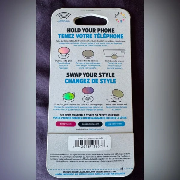PopSockets NEW WHITE MARBLE - Image 2