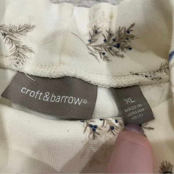 Croft & Barrow Off White Patterned Turtle Neck Long Sleeve - Image 6