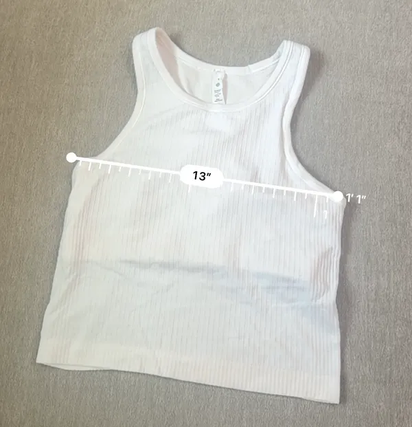 Lululemon White Ribbed Tank - Image 2